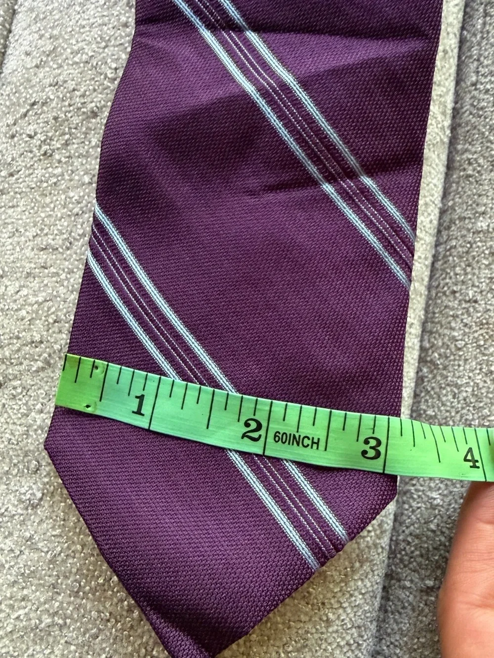 Michael Kors 100% Silk Plum Purple Blue Striped Men’s Tie Classic 3” NWT